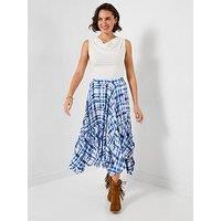 Joe Browns Summer Check Hanky Hem Skirt - Blue