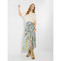 Joe Browns Spring Meadow Button Front Midi Skirt - Blue