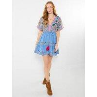 Joe Browns Emma Embroidered Denim Tunic Dress - Blue