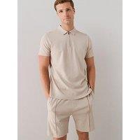 The Very Collection Pure Cotton Interlock Polo & Shorts Set - Beige