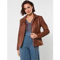 Joe Browns Joes Favourite Leather Jacket - Brown