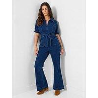 Joe Browns Suki Stretch Denim Jumpsuit - Blue