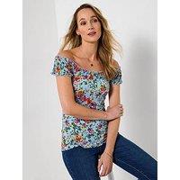 Joe Browns Ditsy Dream Printed Boho Top - Blue