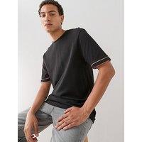 The Very Collection Textured Tipped T-Shirt - Black