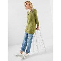 Joe Browns Boho Embroidered Jersey Tunic Top - Green