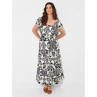 Joe Browns Serena Printed Maxi Dress - White