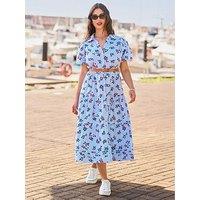 Joe Browns Sasha Stripe Midi Shirt Dress - Blue