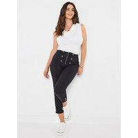 Joe Browns Dita Button Front Capri Pants - Black