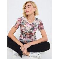 Joe Browns Davina Short Sleeve Mesh Top - Pink