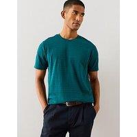 The Very Collection Pure Cotton Popcorn Jacquard T-Shirt - Teal