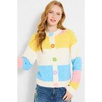 Joe Browns Lola Flower Button Stripe Cardigan - Multi