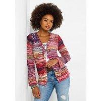 Joe Browns Alessa Open Knit Tie Front Cardigan - Red