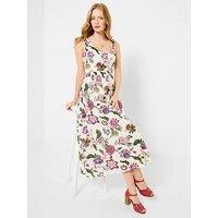 Joe Browns Charlotte Floral Cotton Dobby Midi Dress - White