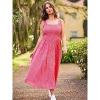 Joe Browns Gigi Gingham Cotton Dress - Red