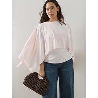 The Very Collection Curve Cape Stretch Top - Pale Pink