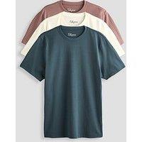 The Very Collection 3 Pack Essential T-Shirts - Blue/Cream/Mushroom