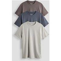 The Very Collection 3 Pack Essentials T-Shirts - Light Grey/Blue/Charcoal
