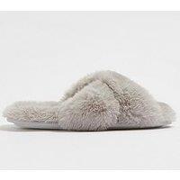 Boux Avenue Cross Band Slider Slippers - Grey
