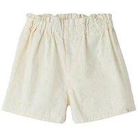 Lil Atelier Mini Girls Sibling Woven Co-Ord Shorts - Light Yellow