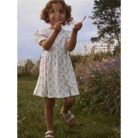Lil Atelier Mini Girls Sibling Strawberry Pointelle Dress - Cream