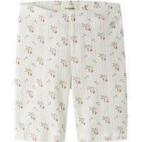 Lil Atelier Mini Girls Sibling Strawberry Pointelle Cycling Shorts - Cream
