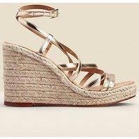 Sosandar Strappy Wedge Espadrille - Gold