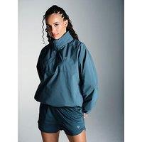 Miss Kick Womens Football Tifoso Windbreaker 1/4 Zip - Blue