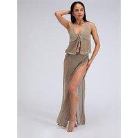 Boux Avenue Knitted Halter Beach Top - Neutral