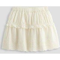 The Very Collection Girls Broderie Skirt - White