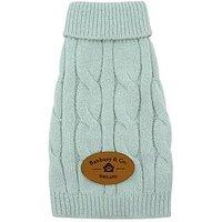 Banbury & Co Seafoam Cable Knit Dog Jumper - Small