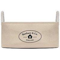Banbury & Co Almond Canvas Storage Basket With Rope Handles