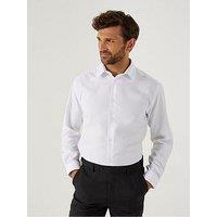 Skopes Contemp Slim Fit Pinpoint Oxford Plain Shirt - White