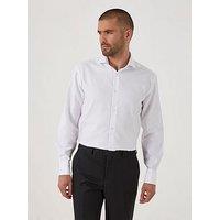 Skopes Premium Tailored Fit Dobby Long Sleeve Shirt - White