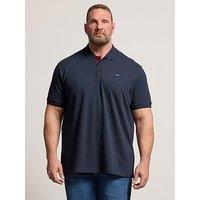 Badrhino Contrast Placket Polo Shirt - Blue