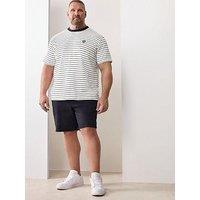 Badrhino Pique Stripe Longline T-Shirt - Natural