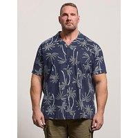 Badrhino Palm Tree Print Shirt - Blue