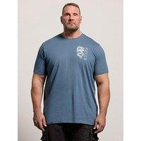 Badrhino Double Dragon Longline T-Shirt - Blue