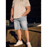 Badrhino Light Wash Carpenter Shorts - Blue