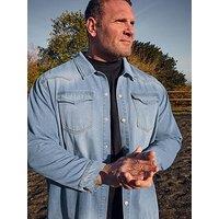 Badrhino Long Sleeve Denim Shirt - Blue