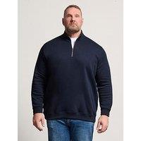 Badrhino Loopback 1/4 Zip Sweat Polo - Blue