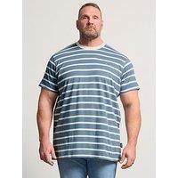 Badrhino Striped Extra Long T-Shirt - Blue