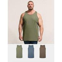 Badrhino 3 Pack Longline Vests - Green/Blue/Brown