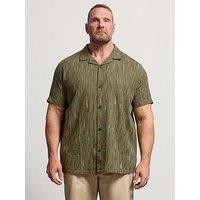 Badrhino Knitted Revere Short Sleeve Shirt - Green