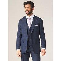 Skopes Anello Check Tailored Fit Suit Jacket - Blue