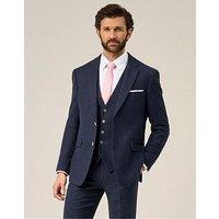 Skopes Jude Herringbone Tailored Fit Suit Jacket - Navy