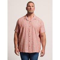 Badrhino Slub Textured Short Sleeve Shirt - Red