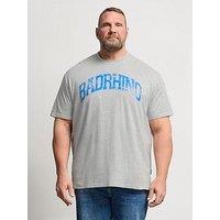 Badrhino Distressed Graphic T-Shirt - Grey