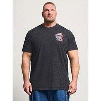 Badrhino Men'S Dragon Graphic Acid Wash T-Shirt - Black