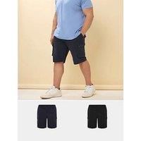 Badrhino 2 Pack Cargo Shorts - Black