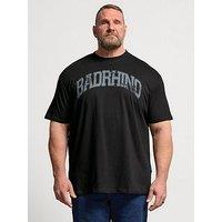 Badrhino Distressed Graphic T-Shirt - Black